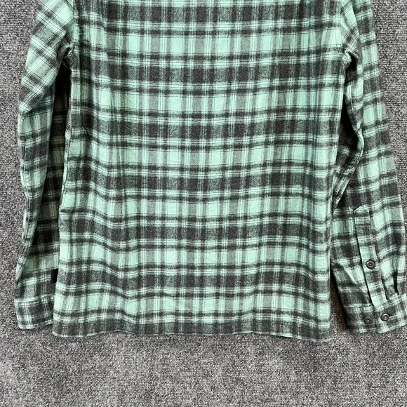 Patagonia Mens S LS Green Plaid Organic Cotton Midweight Fjord Flannel Shirt NWT